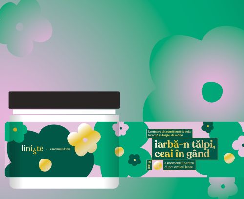 lumânare din ceară de soia cu aroma de ceai verde, trandafir și matcha – Liniște Candles 180g